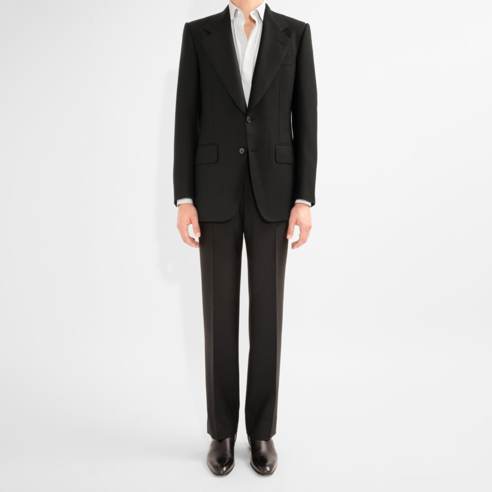 SINGLE-BREASTED SUIT IN FRESCO - BLACK