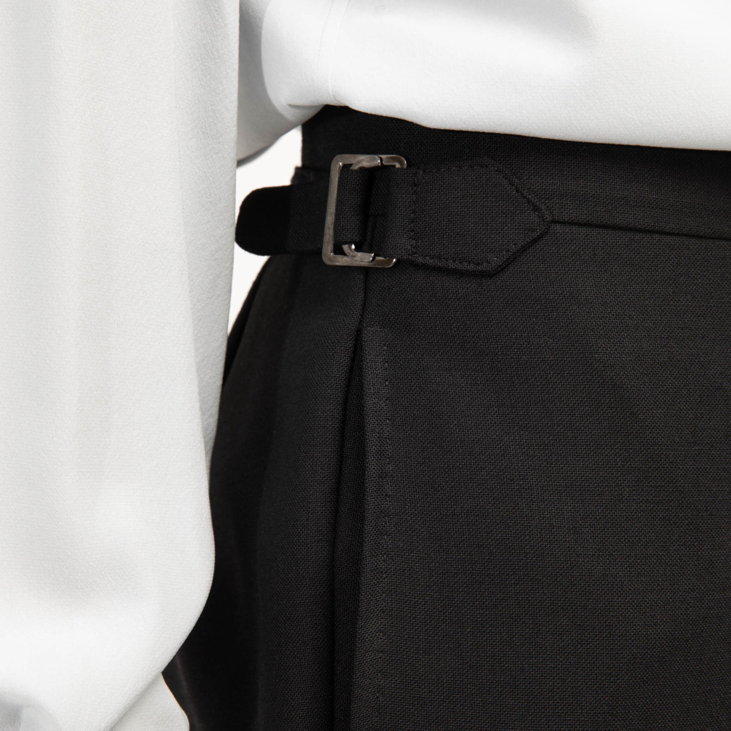 SINGLE-BREASTED SUIT IN FRESCO - BLACK - Image 6
