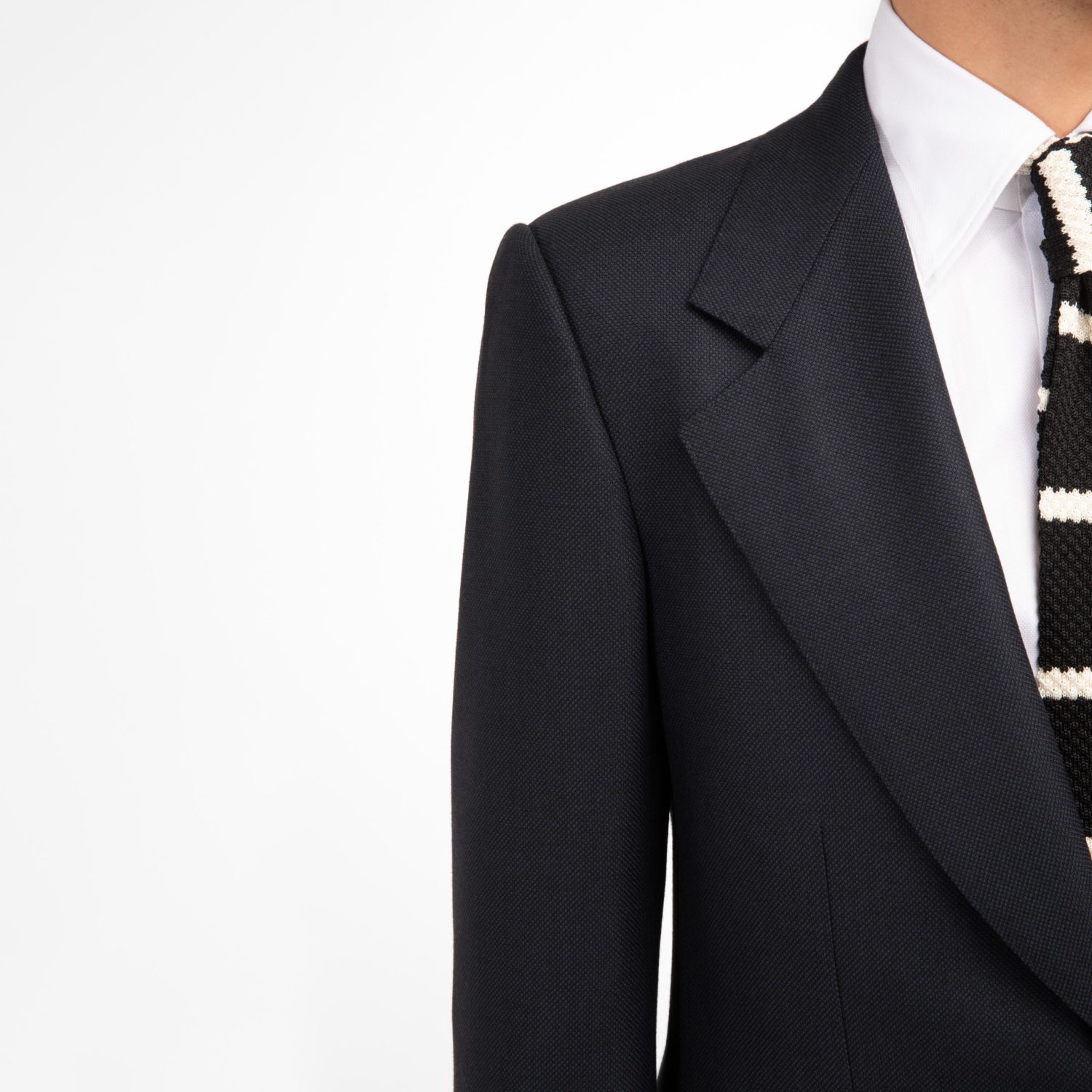 SINGLE-BREASTED SUIT IN BIRDSEYE - NAVY - Image 4