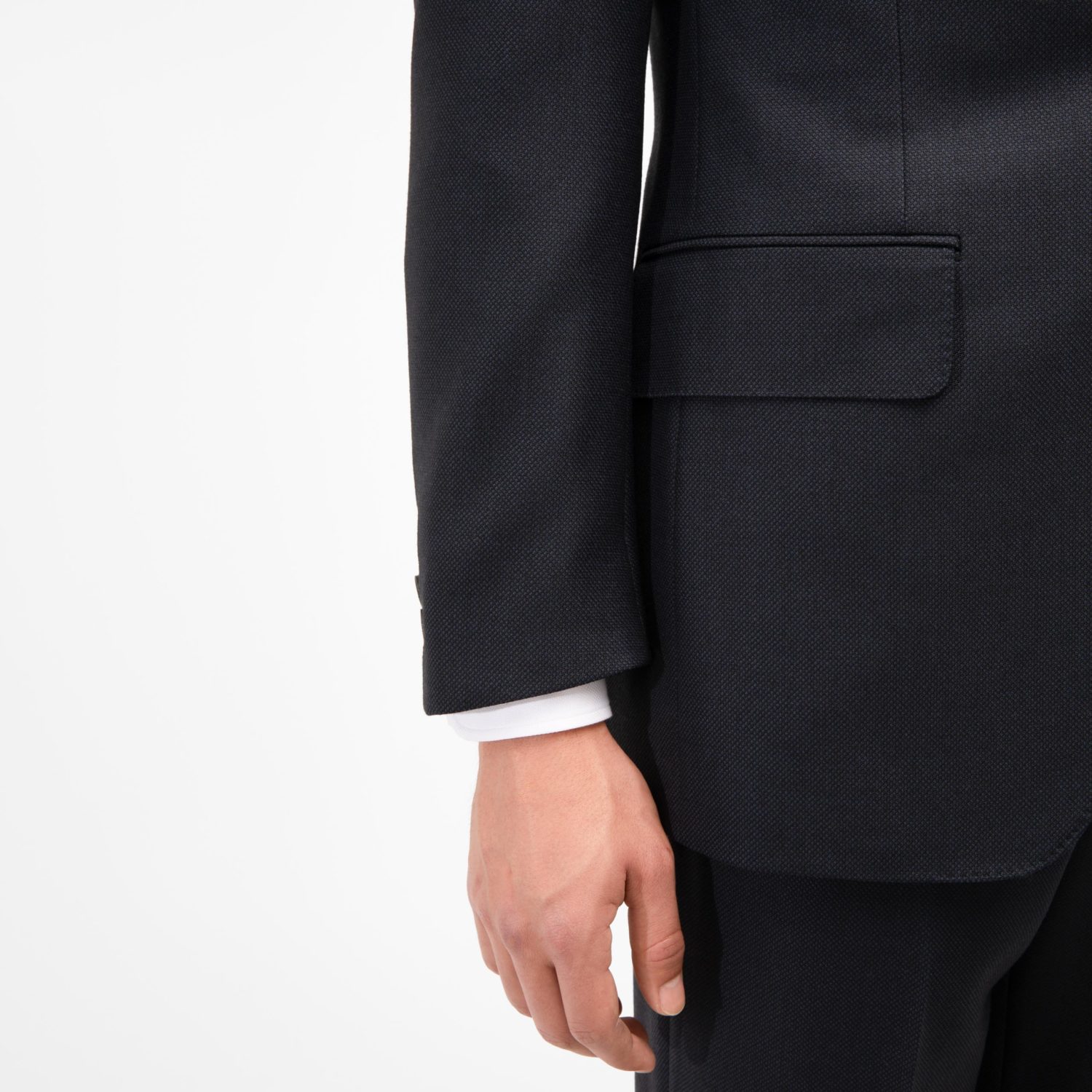 SINGLE-BREASTED SUIT IN BIRDSEYE - NAVY - Image 5