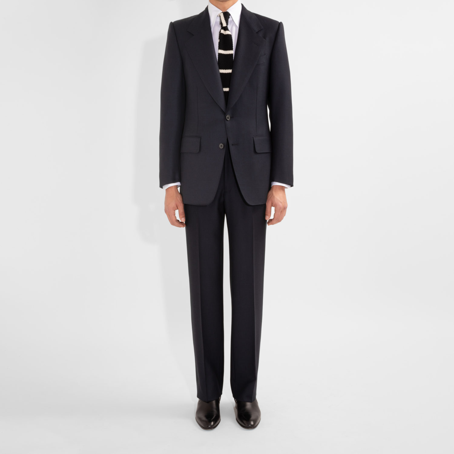 SINGLE-BREASTED SUIT IN BIRDSEYE - NAVY