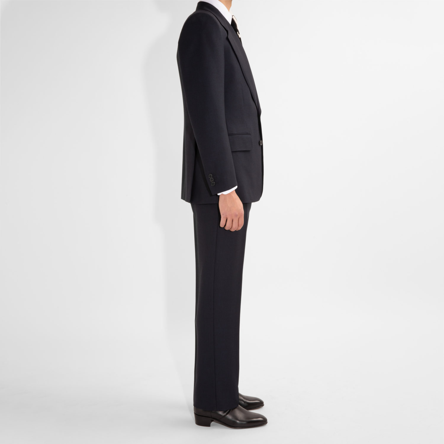 SINGLE-BREASTED SUIT IN BIRDSEYE - NAVY - Image 3