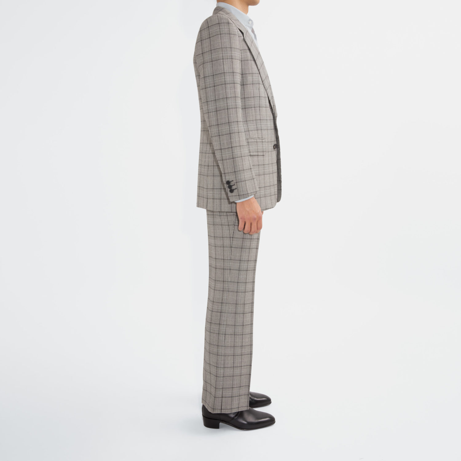 SINGLE-BREASTED SUIT IN MERINO WOOL - BLACK & WHITE PRINCE OF WALES - Image 3