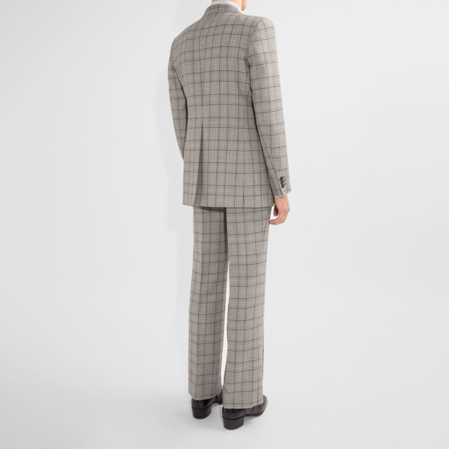 SINGLE-BREASTED SUIT IN MERINO WOOL - BLACK & WHITE PRINCE OF WALES - Image 5