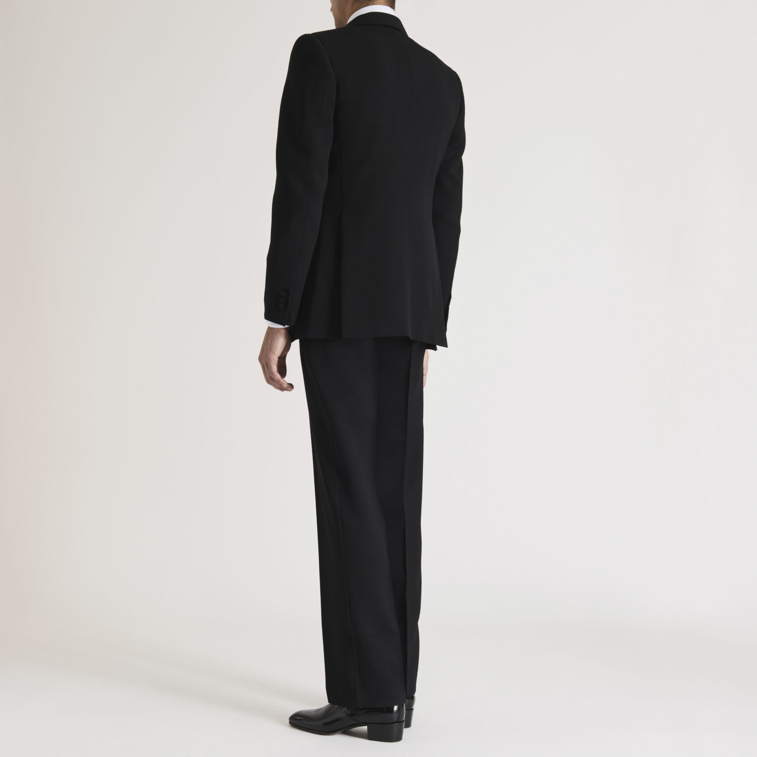 SINGLE-BREASTED TUXEDO IN GRAIN DE POUDRE - BLACK - Image 4