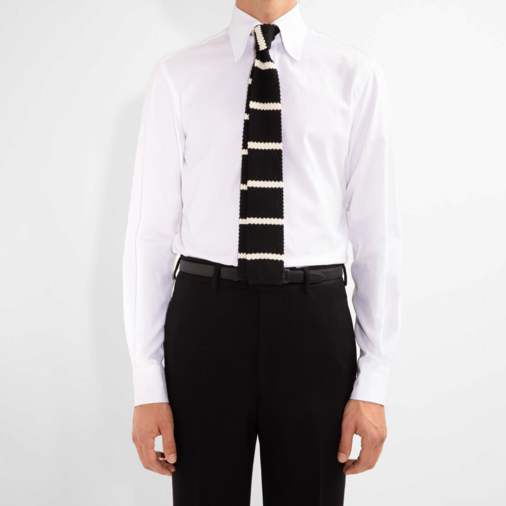 WIDE COLLAR SHIRT IN ROYAL OXFORD - WHITE