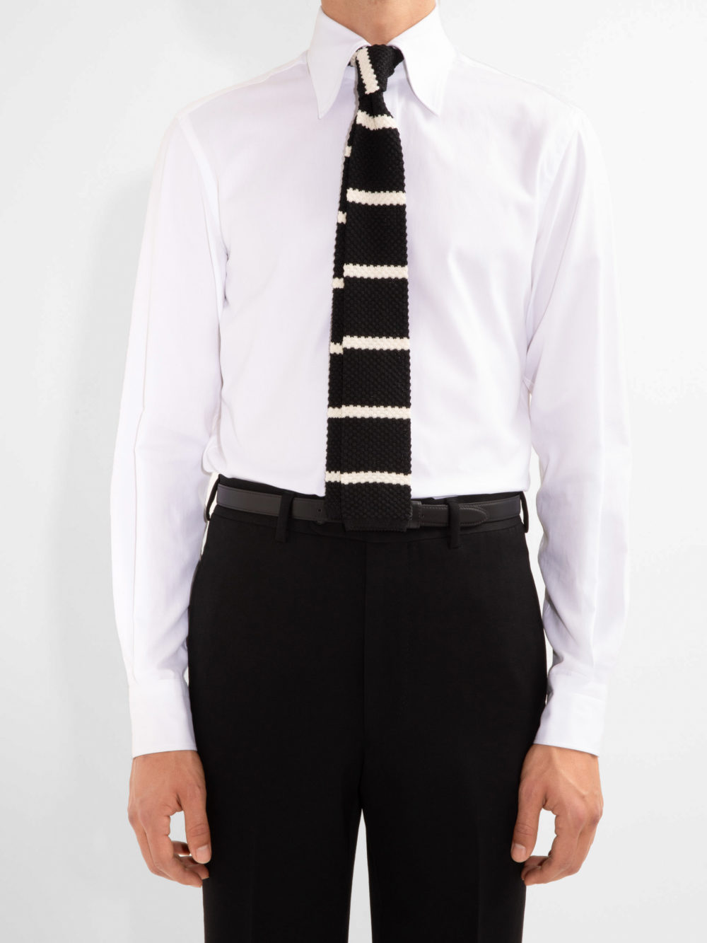 WIDE COLLAR SHIRT IN ROYAL OXFORD - WHITE