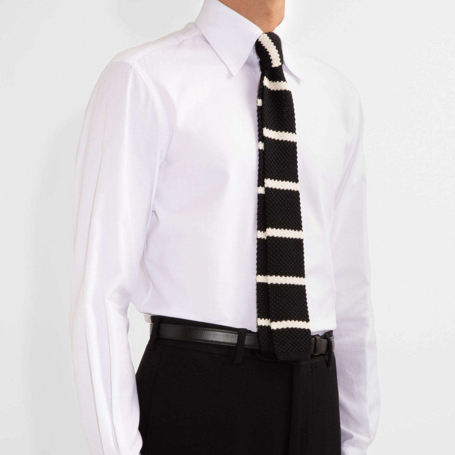 WIDE COLLAR SHIRT IN ROYAL OXFORD - WHITE - Image 2