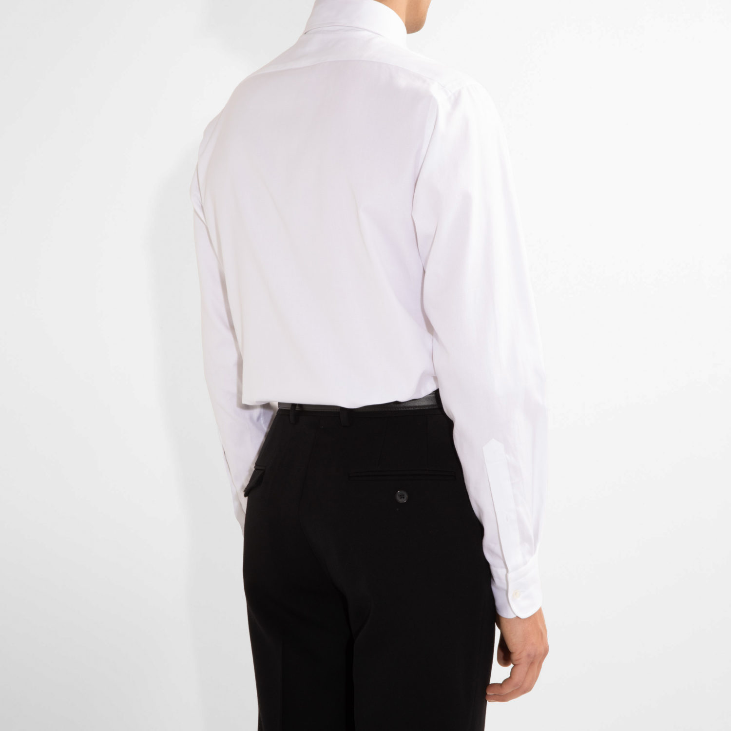 WIDE COLLAR SHIRT IN ROYAL OXFORD - WHITE - Image 3