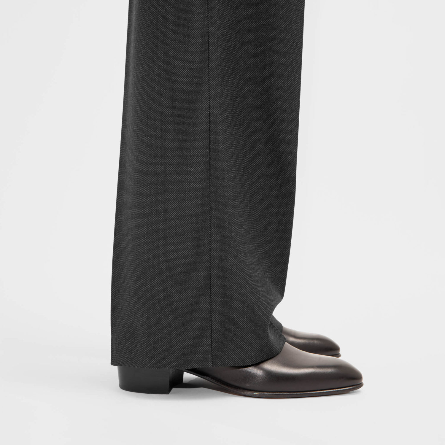 WIDE HIGH-WAISTED TROUSERS IN BIRDSEYE - ANTHRACITE - Image 5