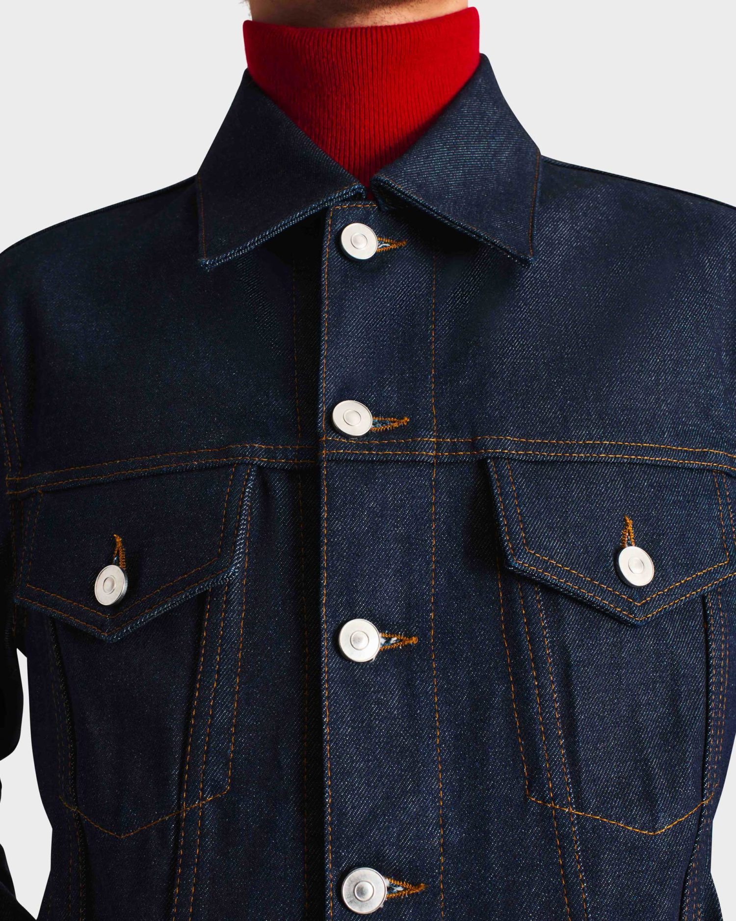 TRUCKER JACKET IN COTTON DENIM - INDIGO - Image 2