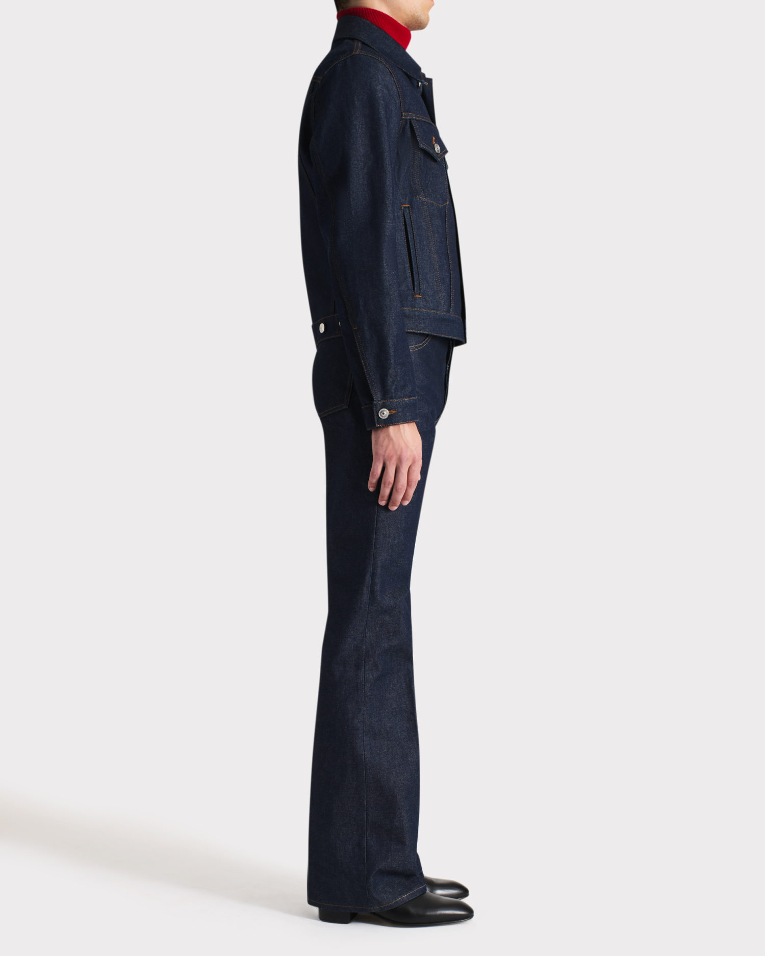 TRUCKER JACKET IN COTTON DENIM - INDIGO - Image 4
