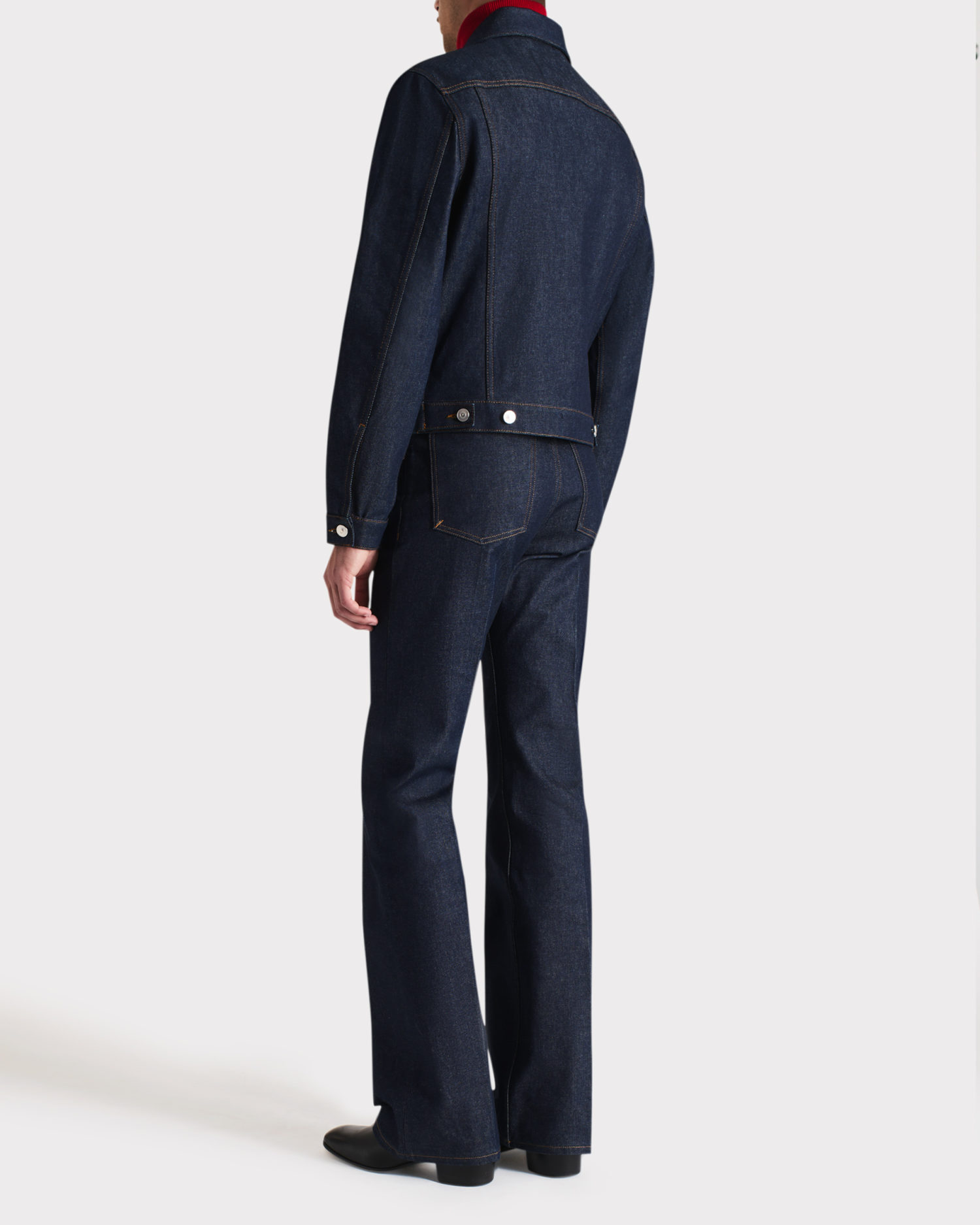 TRUCKER JACKET IN COTTON DENIM - INDIGO - Image 5