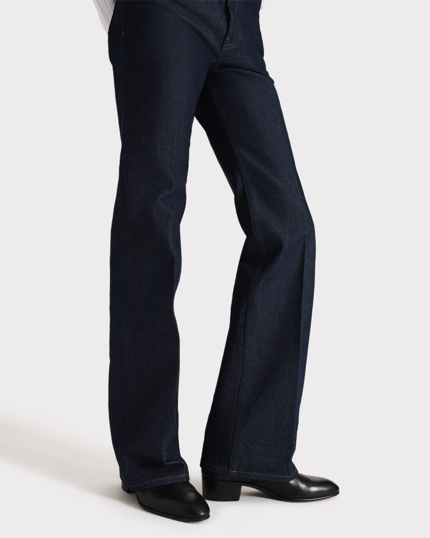 FLARED JEANS IN COTTON DENIM - INDIGO - Image 2