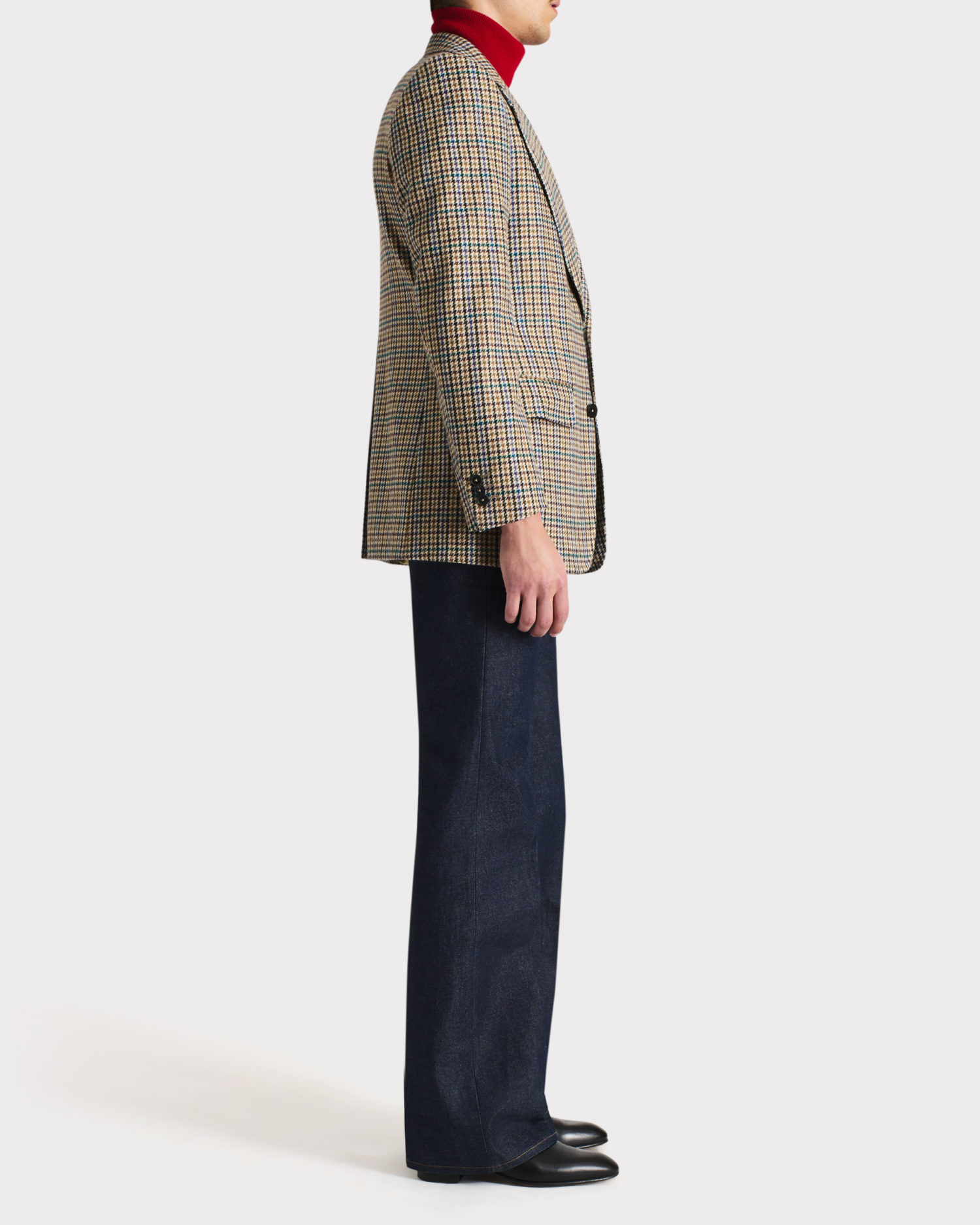 SINGLE-BREASTED JACKET IN TWILL - MULTICOLOR HOUNDSTOOTH - Image 3