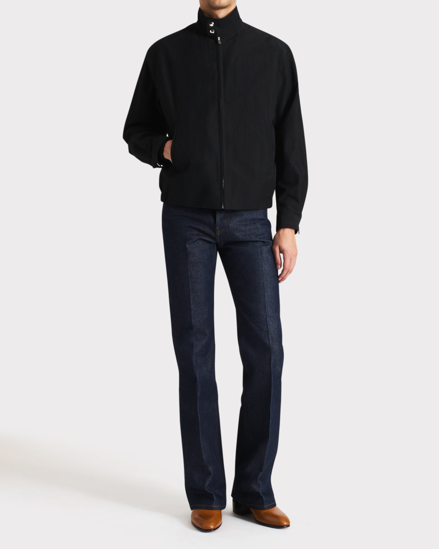 014_HARRINGTON IN WR SUPIMA COTTON & NYLON POPLIN - BLACK_1_0496