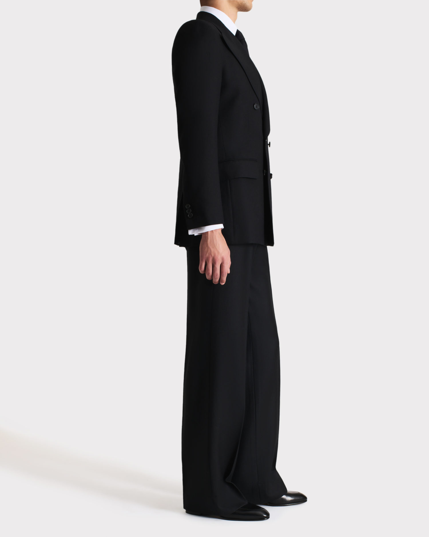 DOUBLE-BREASTED SUIT IN TWILL - BLACK - Image 3