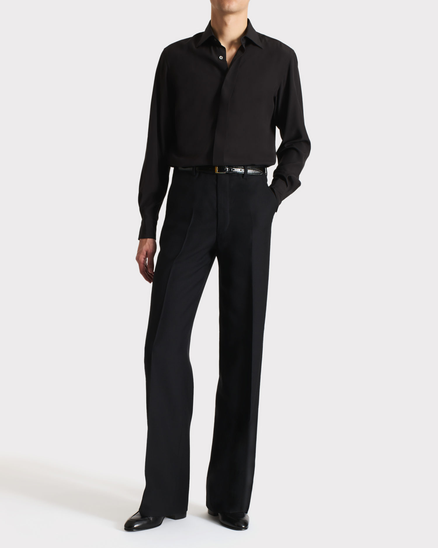 028_WIDE TROUSERS IN WORSTED WOOL TWILL - BLACK_1_0900