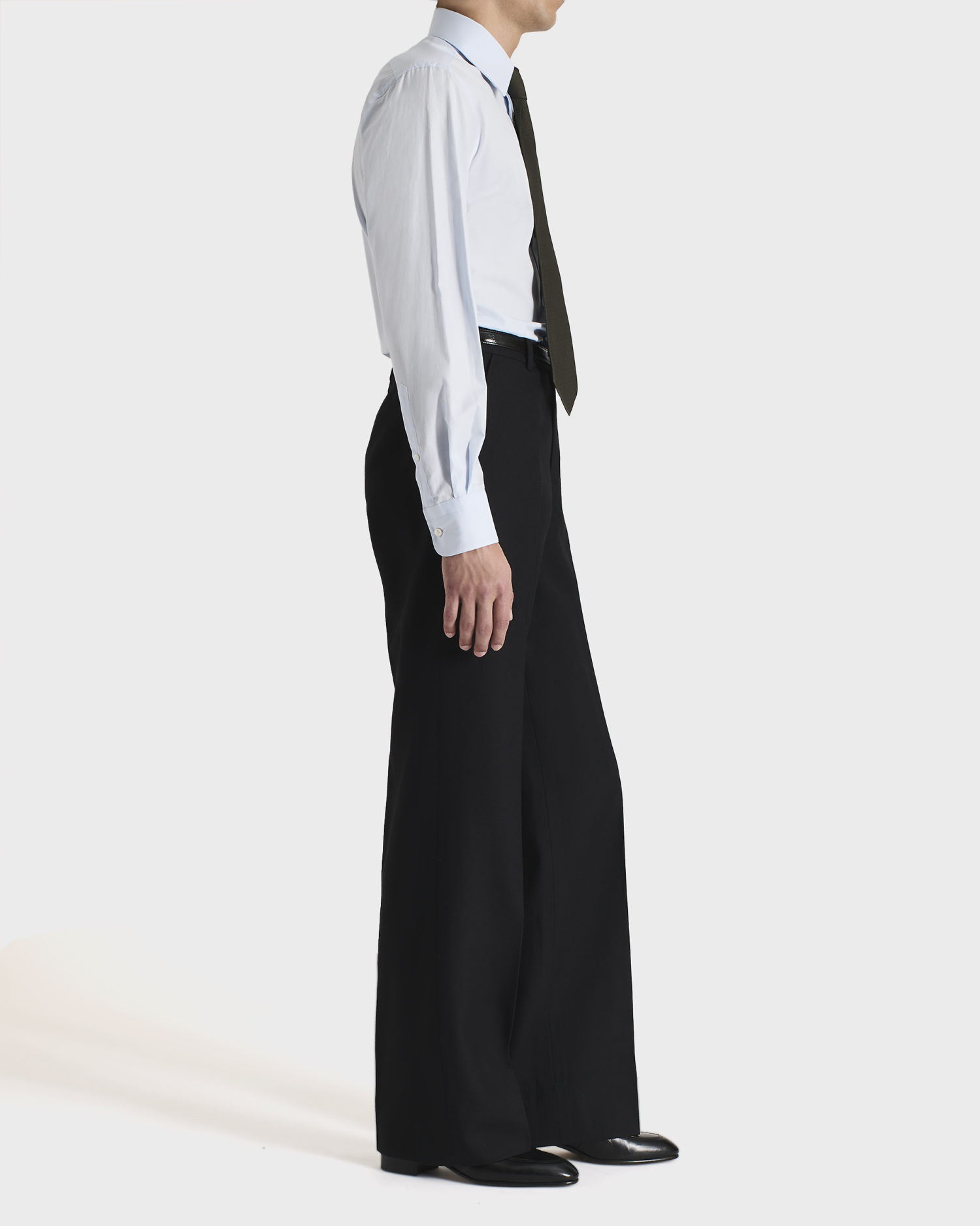 WIDE COLLAR SHIRT IN COTTON POPLIN - PALE BLUE - Image 3