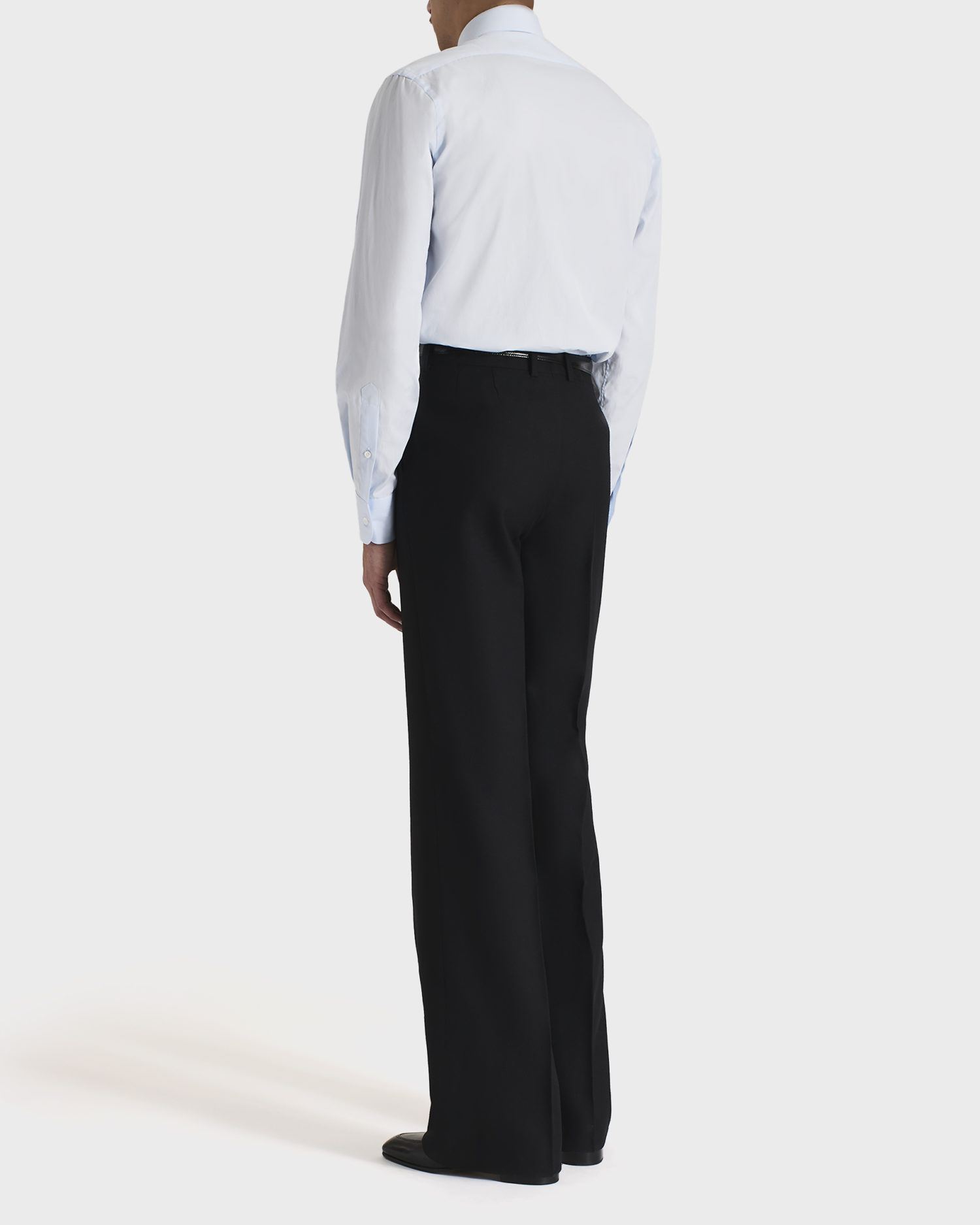 WIDE COLLAR SHIRT IN COTTON POPLIN - PALE BLUE - Image 4