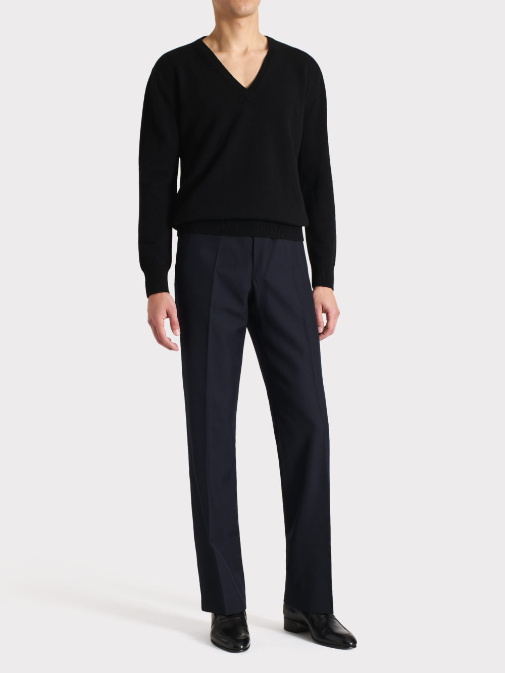 031_STRAIGHT TROUSERS IN POLY-WOOL TWILL - NAVY_1_0981