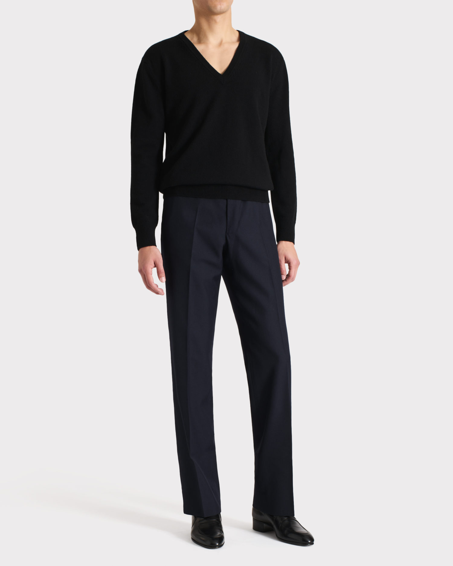 031_STRAIGHT TROUSERS IN POLY-WOOL TWILL - NAVY_1_0981