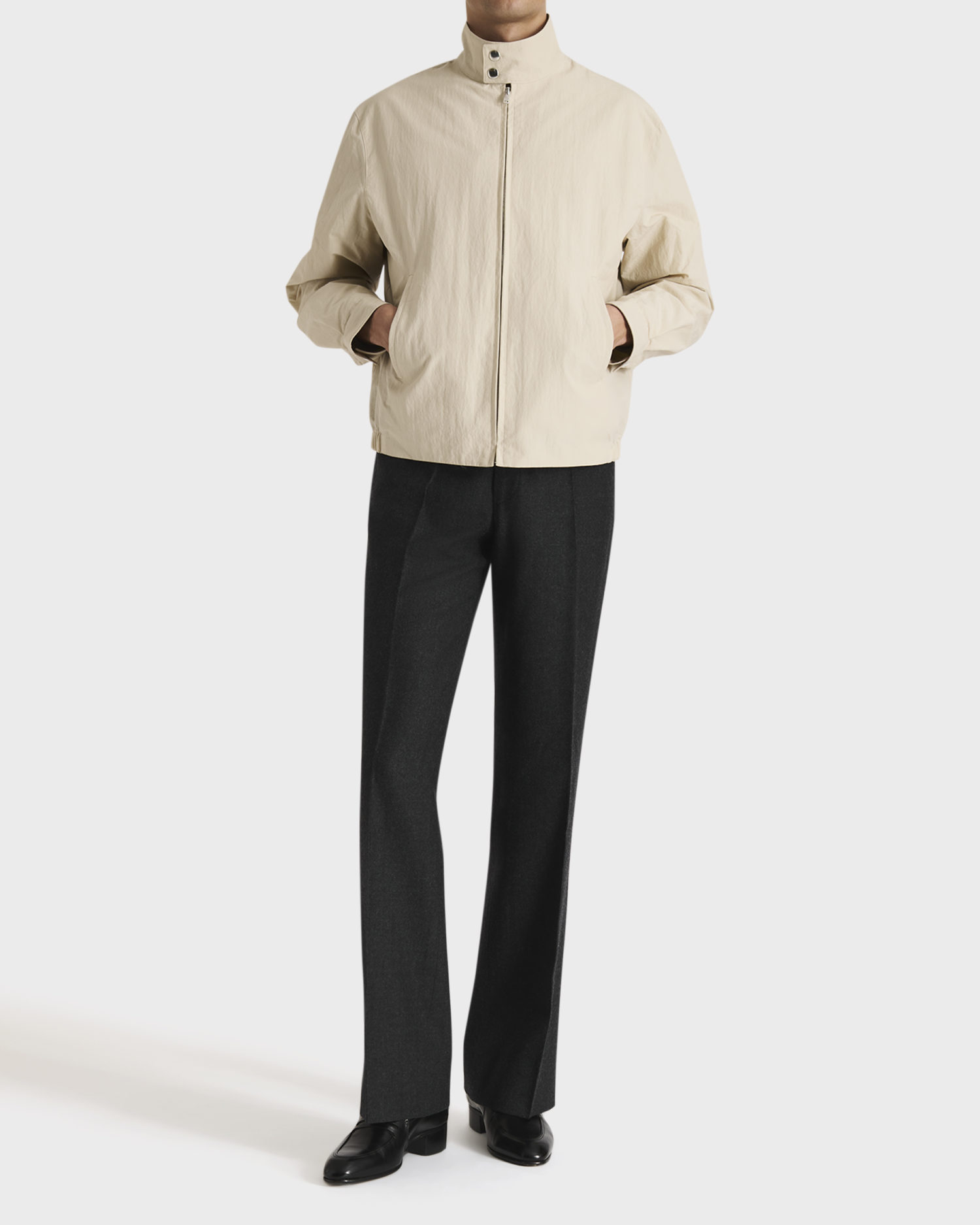 044_HARRINGTON IN WR SUPIMA COTTON & NYLON POPLIN - LIGHT BEIGE_1_1379
