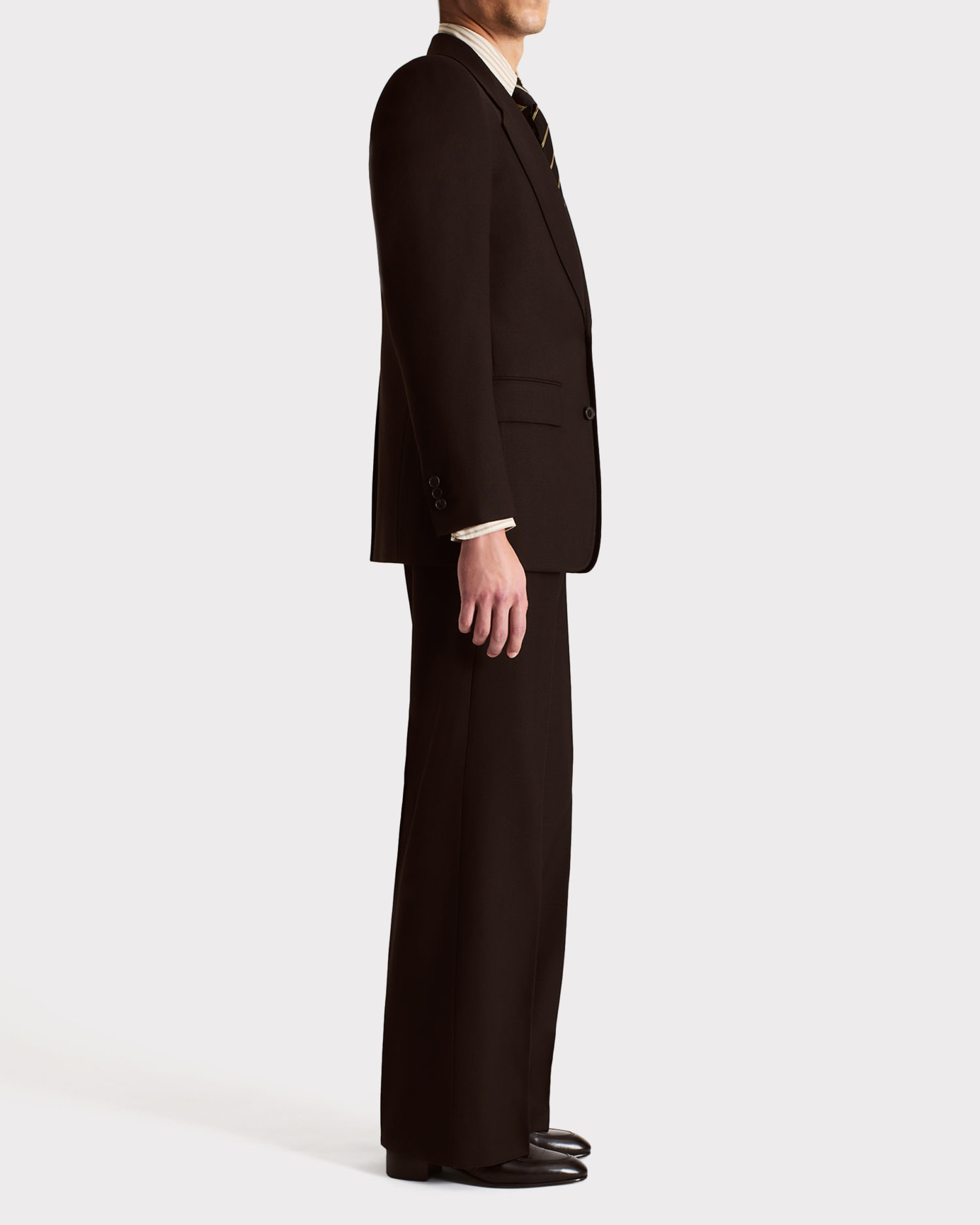SINGLE-BREASTED SUIT IN FRESCO - DARK CHOCOLATE - Image 4