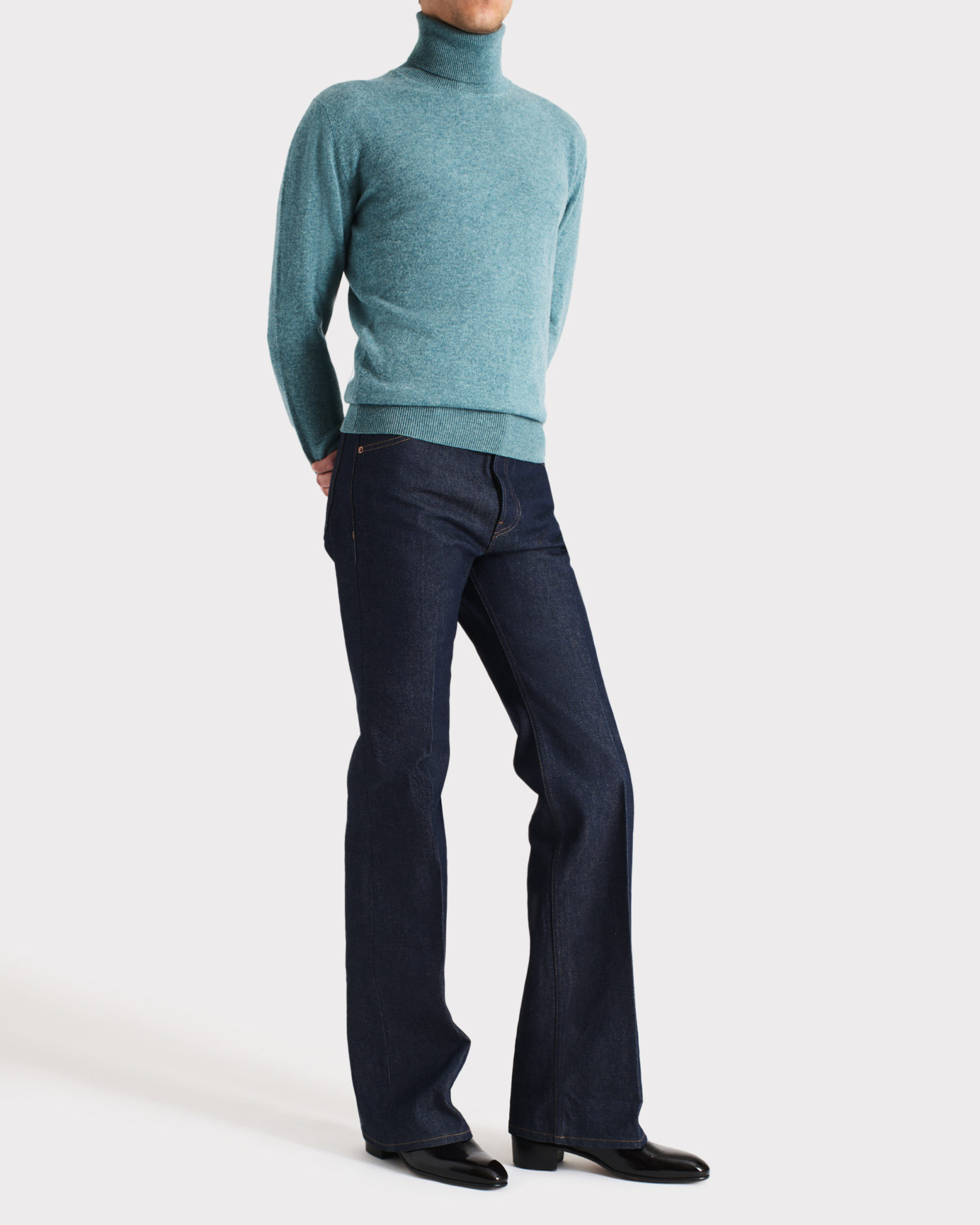 TURTLENECK SWEATER IN CASHMERE - JADE - Image 3