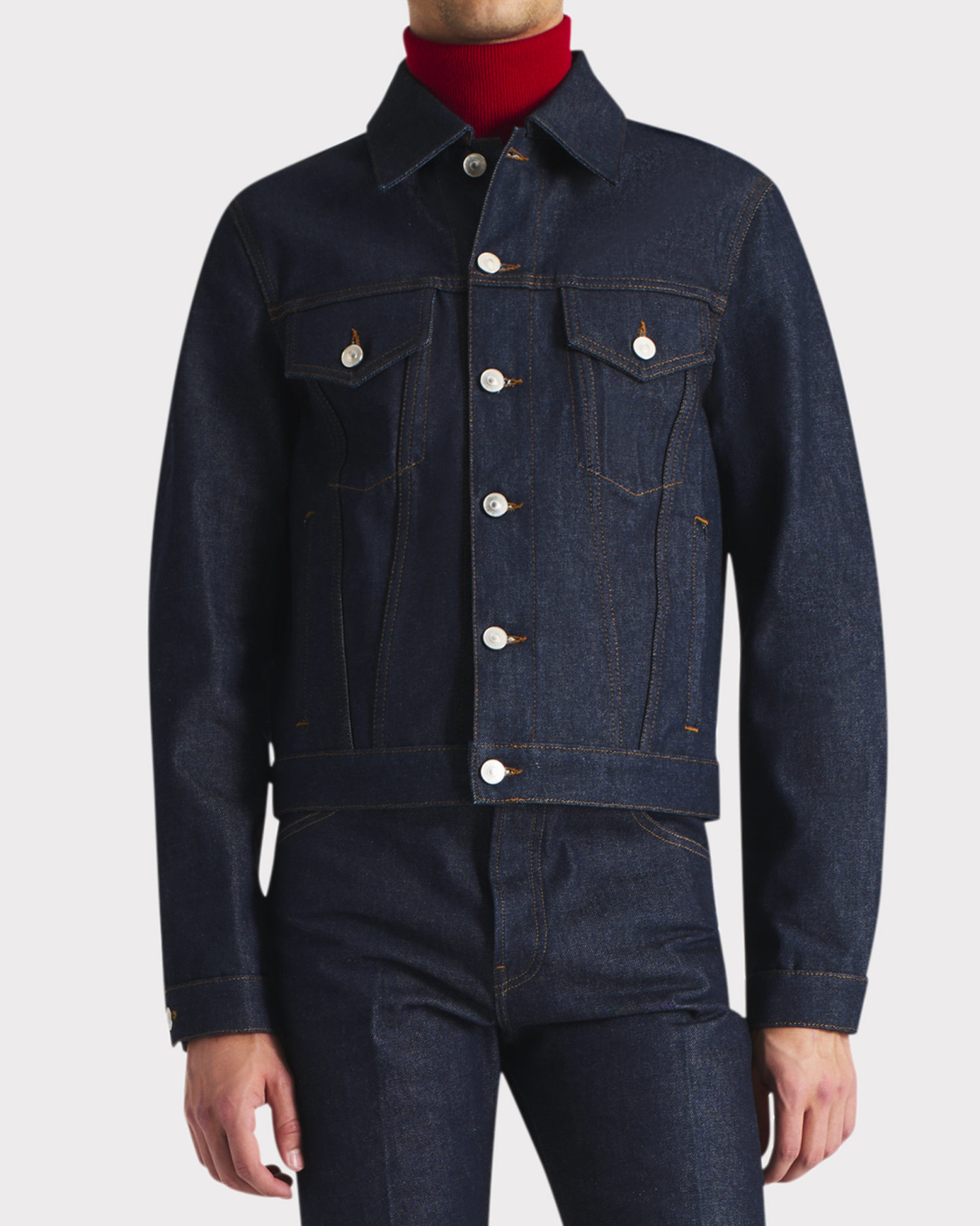 010_TRUCKER JACKET IN COTTON DENIM - INDIGO_1_0360