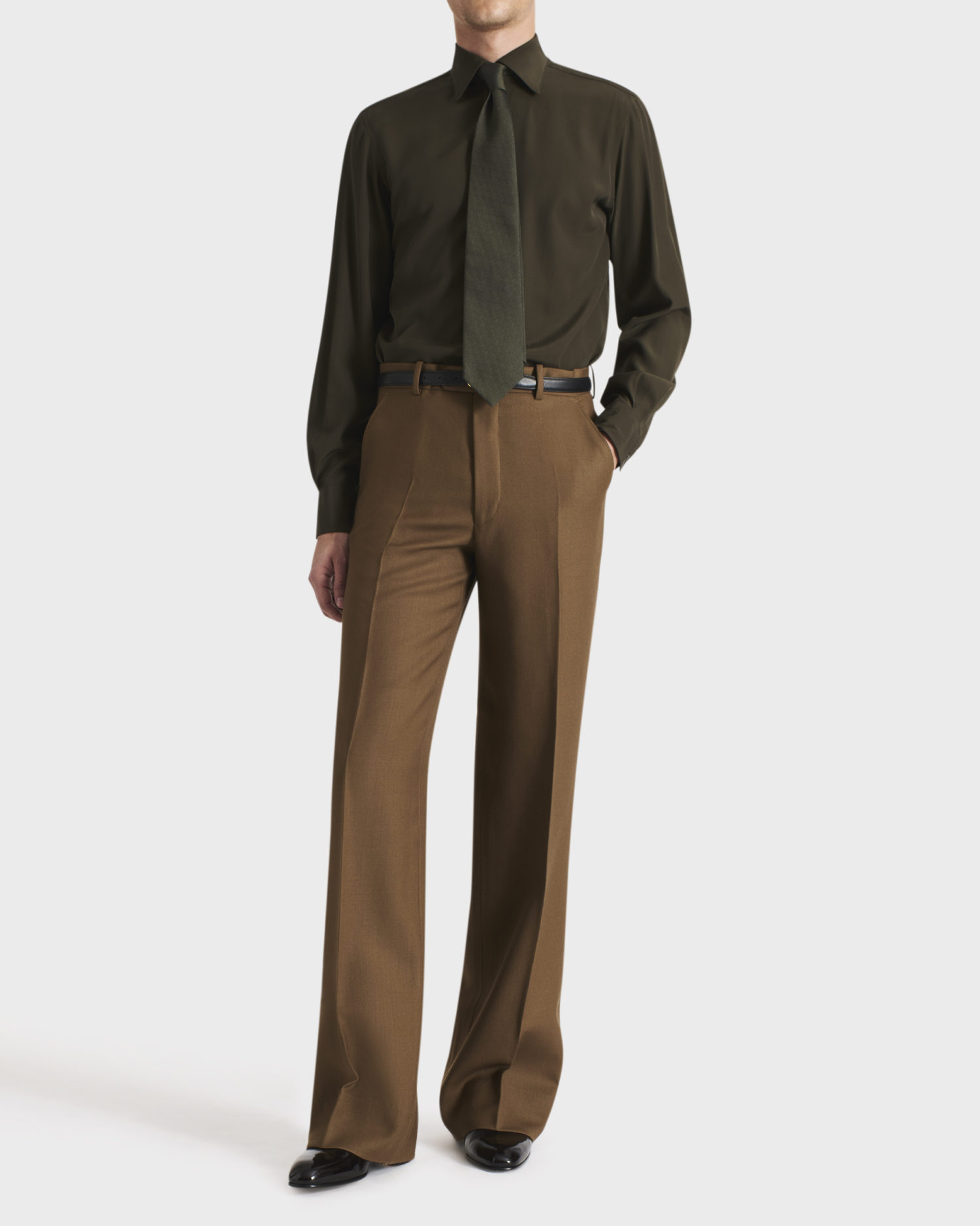 TIE IN SILK SABLE - OLIVE