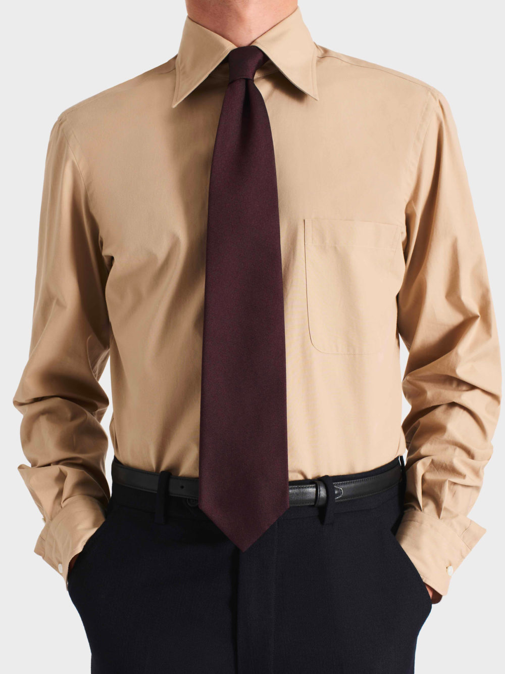 TIE IN SILK SABLE - BURGUNDY