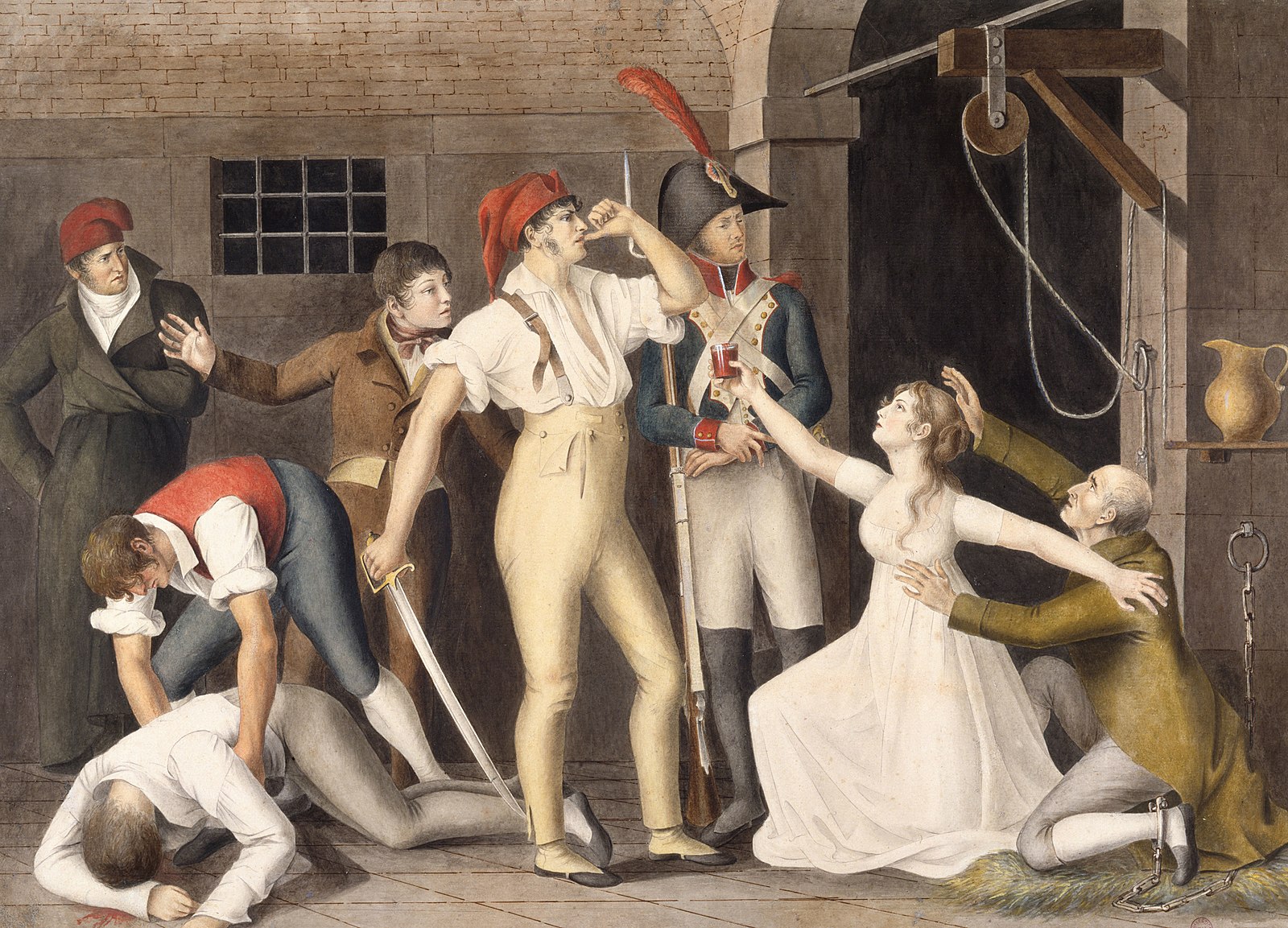 ANONYMOUS, the filial and heroic devotion of mademoiselle de sombreuil in september 1792. circa 1800.