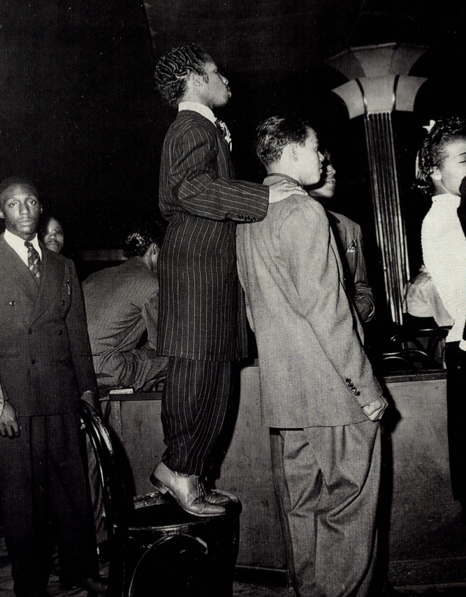 'zoot-suits'. savoy ballroom. circa 1938.