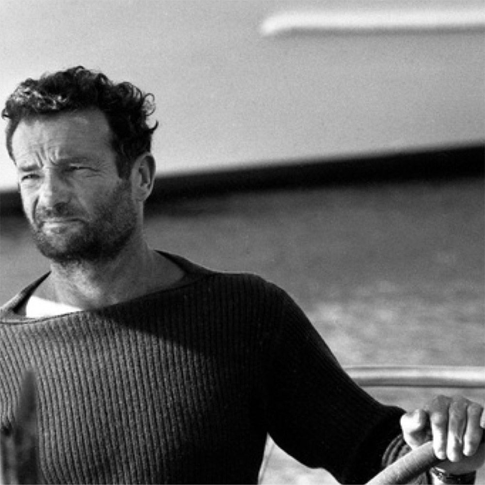 Eric Tabarly à bord du Pen Duick VI, 1976