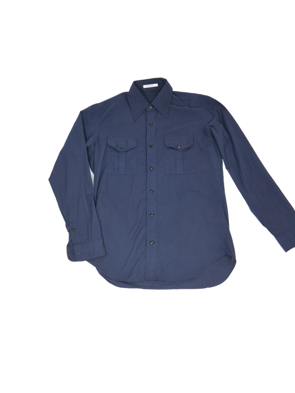 CHEMISE BOYSCOUT EN POPELINE - BLEUE COBALT FONCÉE-1