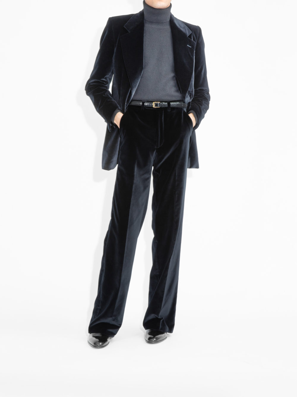 COSTUME DROIT EN VELOURS - NOIR