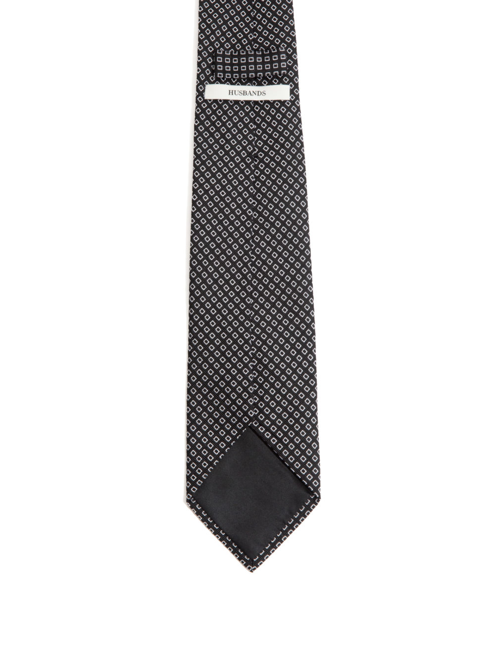 CRAVATE EN SOIE - NOIRE AVEC DIAMANTS BLANCS1