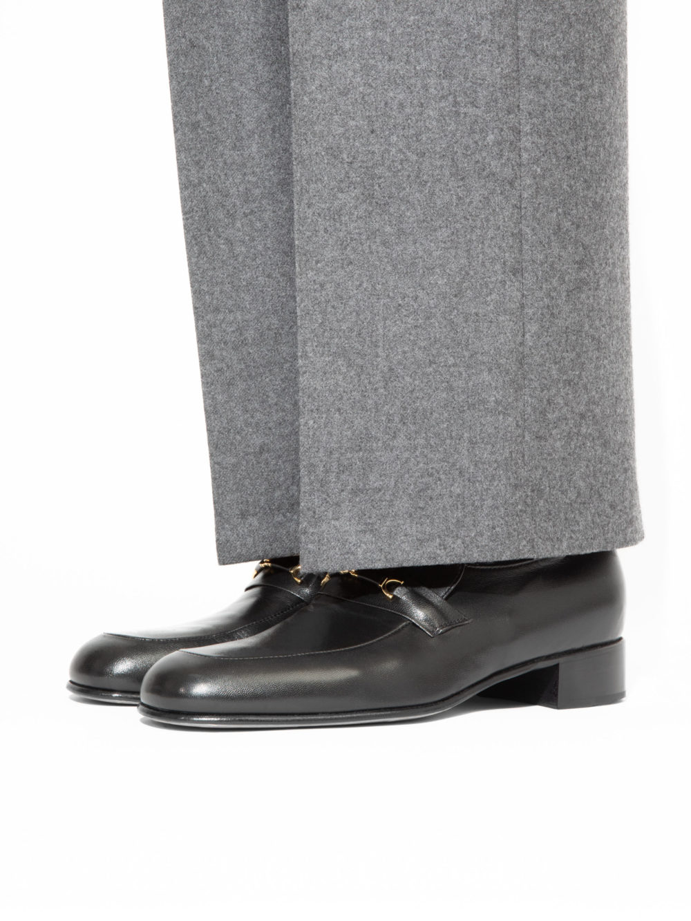MOCASSINS À BRIDE EN CUIR D'AGNEAU -NOIR1