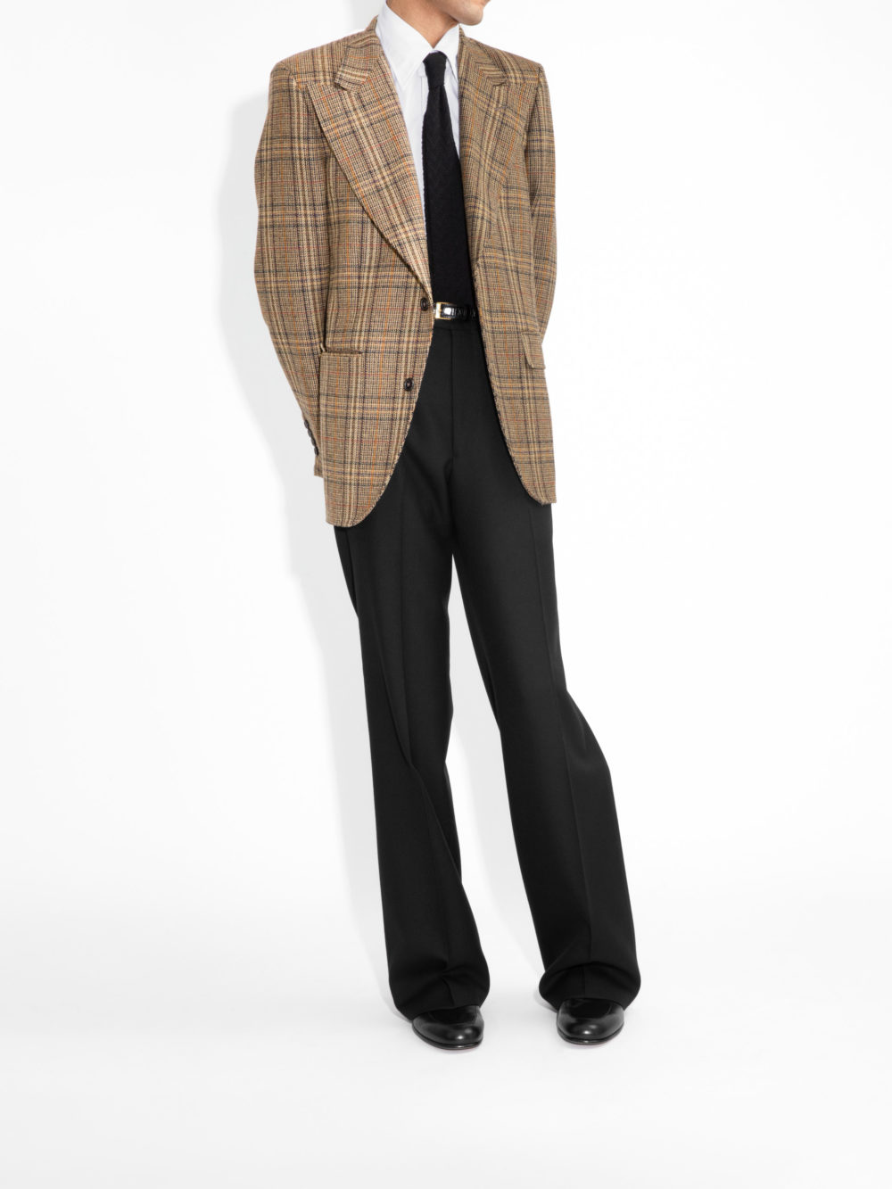 VESTE DROITE EN TWEED - PRINCE DE GALLES BRONZE