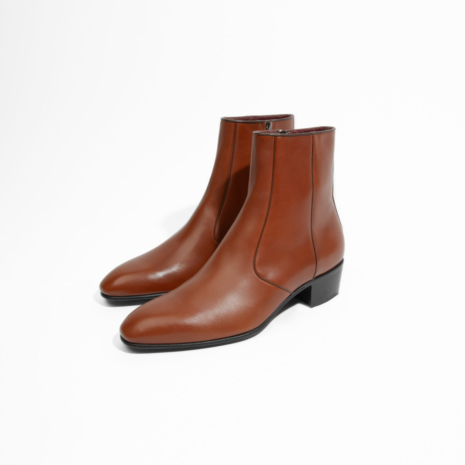 BOTTINES ZIPPÉES EN CUIR BOX - BOLET2