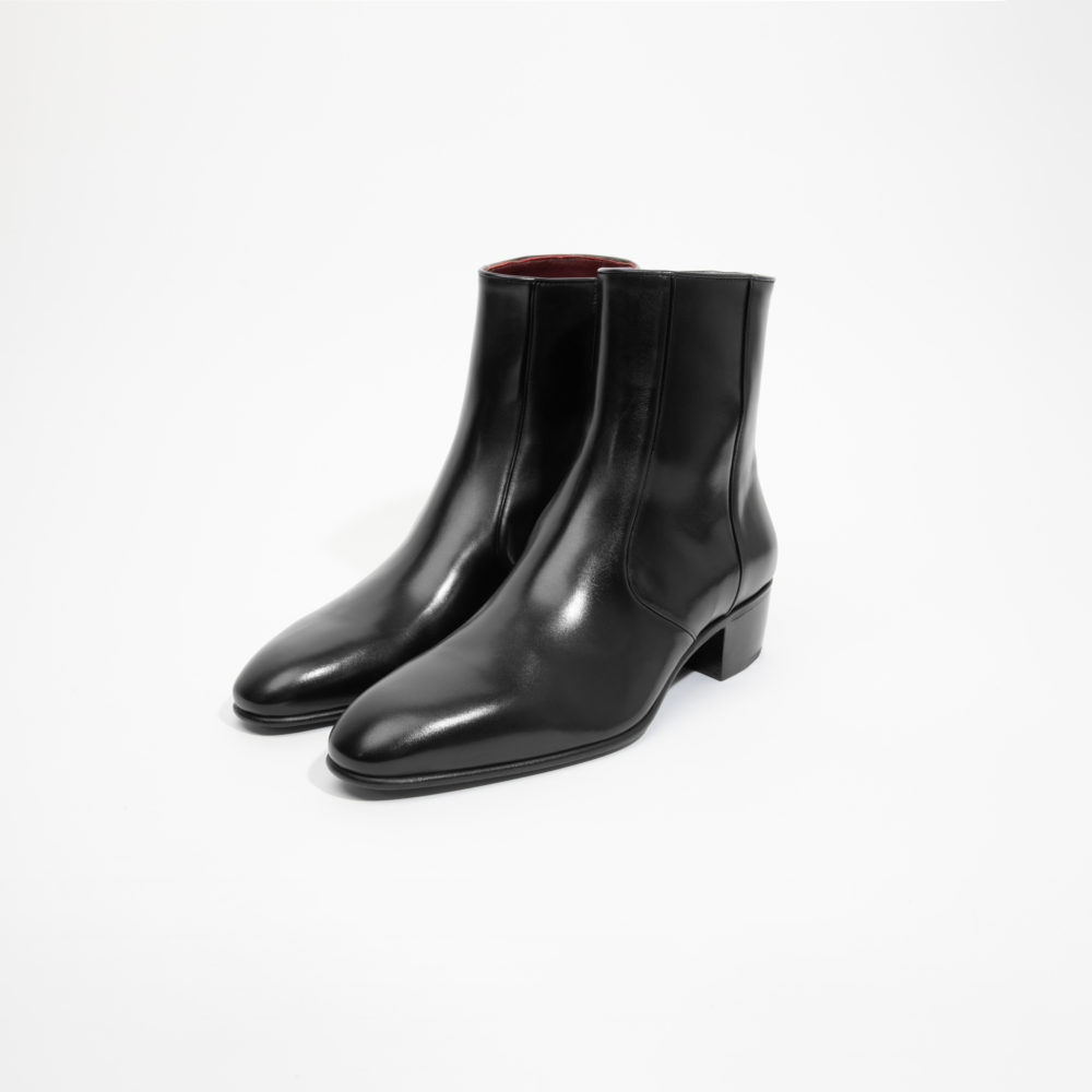 BOTTINES ZIPPÉES EN CUIR BOX - NOIRES_1