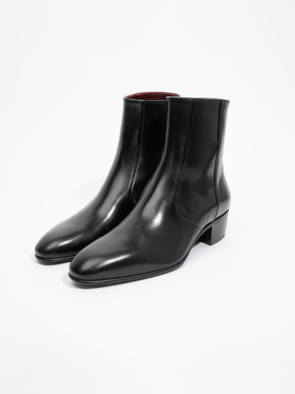 BOTTINES ZIPPÉES EN CUIR BOX - NOIRES_1