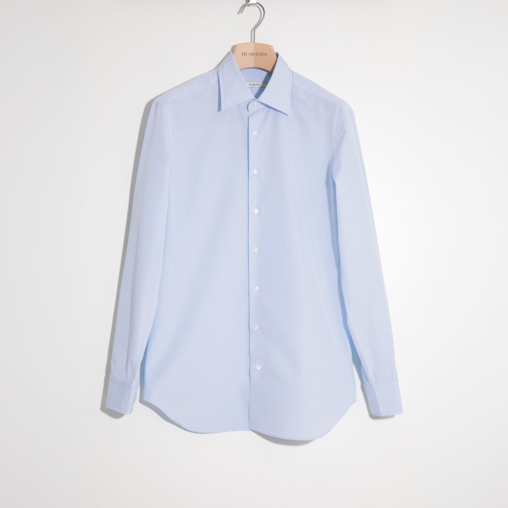 CHEMISE COL CLASSIQUE EN POPELINE - BLEU CIEL_1