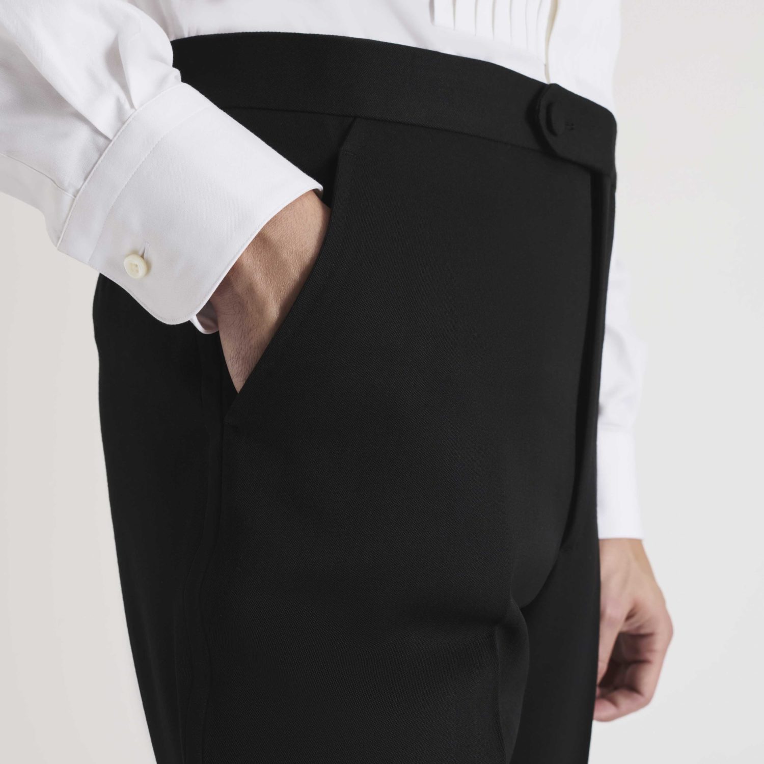 PANTALON ÉVASÉ EN GRAIN DE POUDRE - NOIR – Image 2