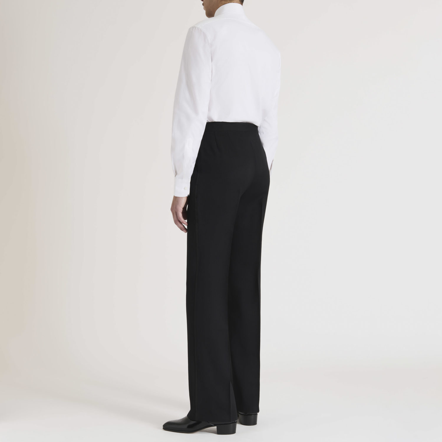 PANTALON ÉVASÉ EN GRAIN DE POUDRE - NOIR – Image 4