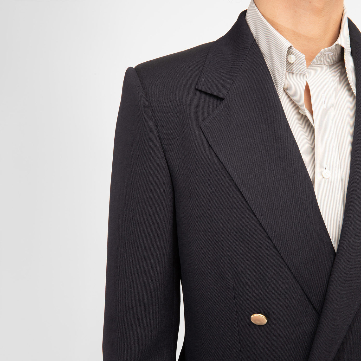 VESTE CROISÉE EN SERGÉ - BLEU MARINE – Image 5