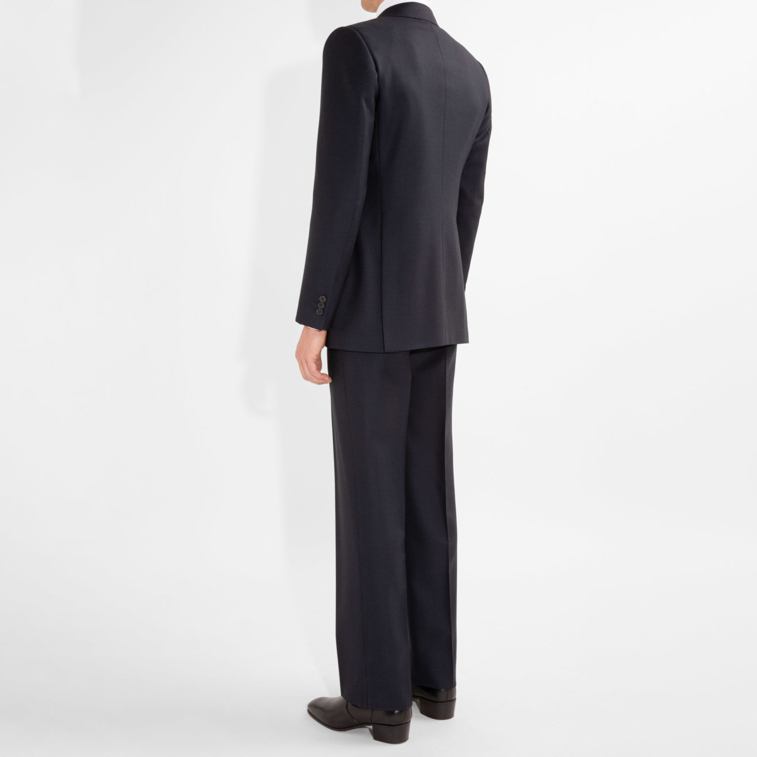 COSTUME DROIT EN CAVIAR - BLEU MARINE – Image 5