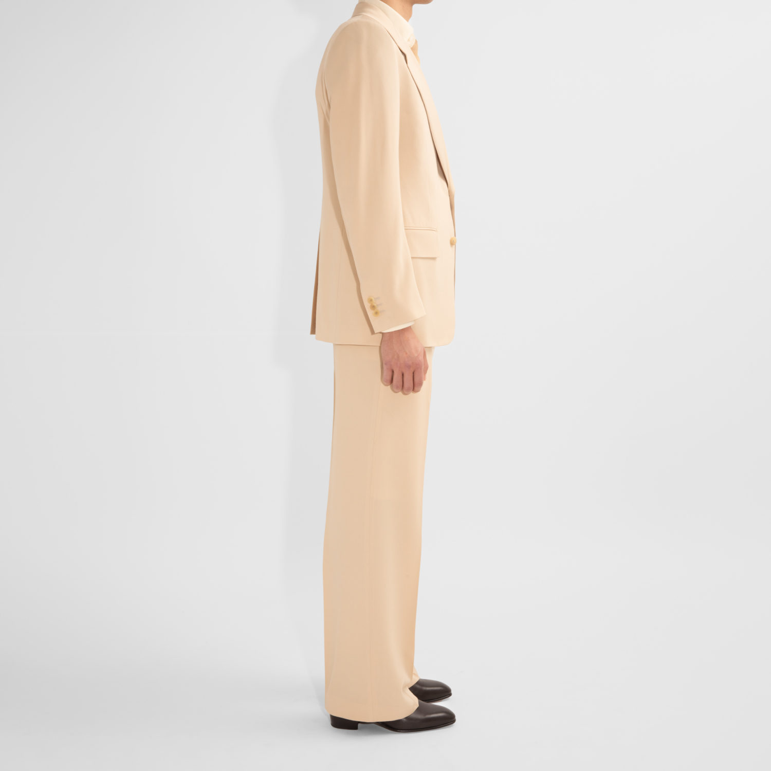 COSTUME DROIT EN GABARDINE - BEIGE CLAIR – Image 4