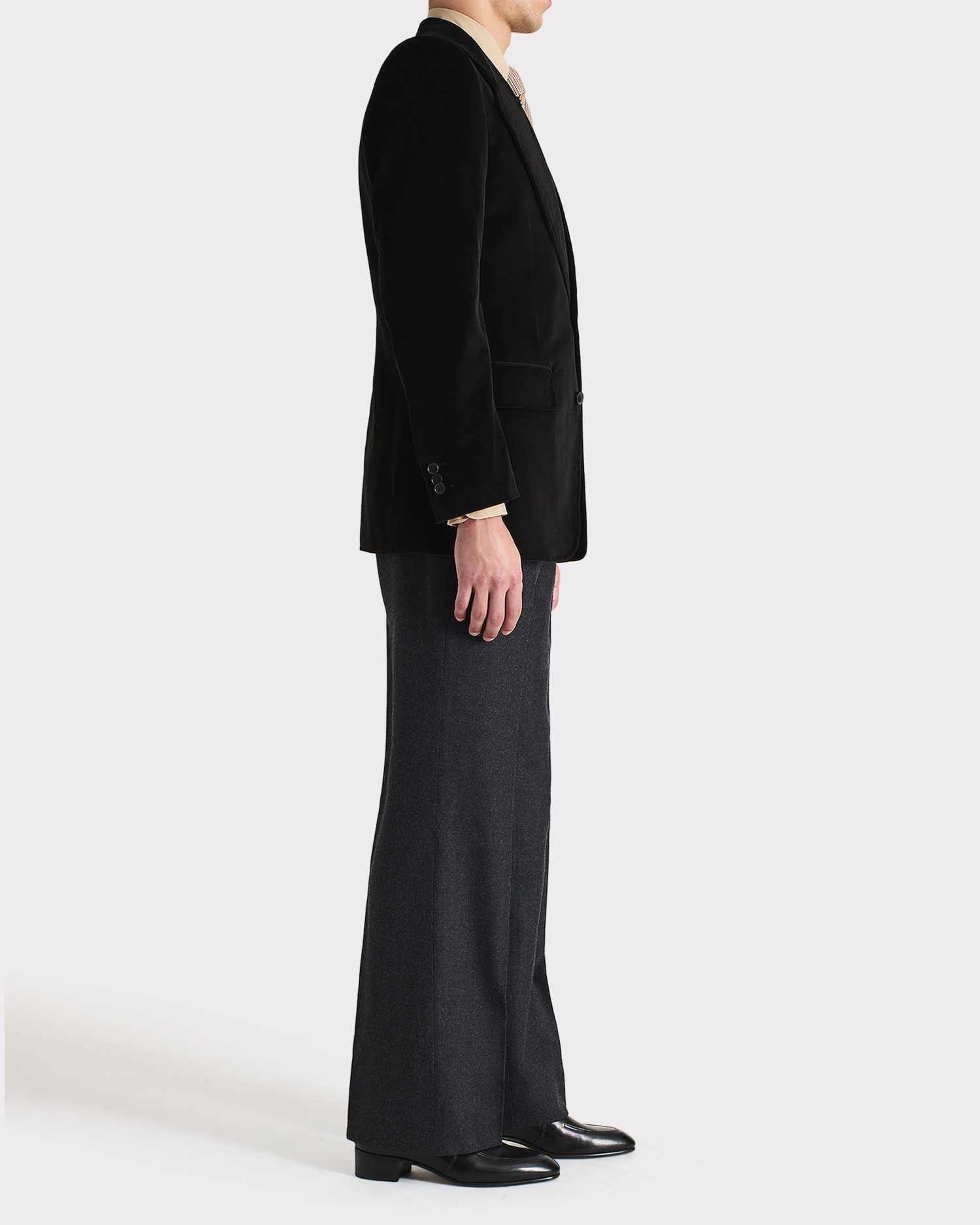 VESTE DROITE EN VELOURS - NOIRE – Image 3